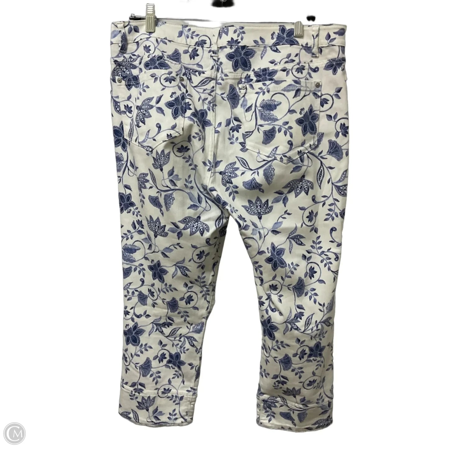 Jeans Cropped By J. Jill In Blue & White, Size: 14