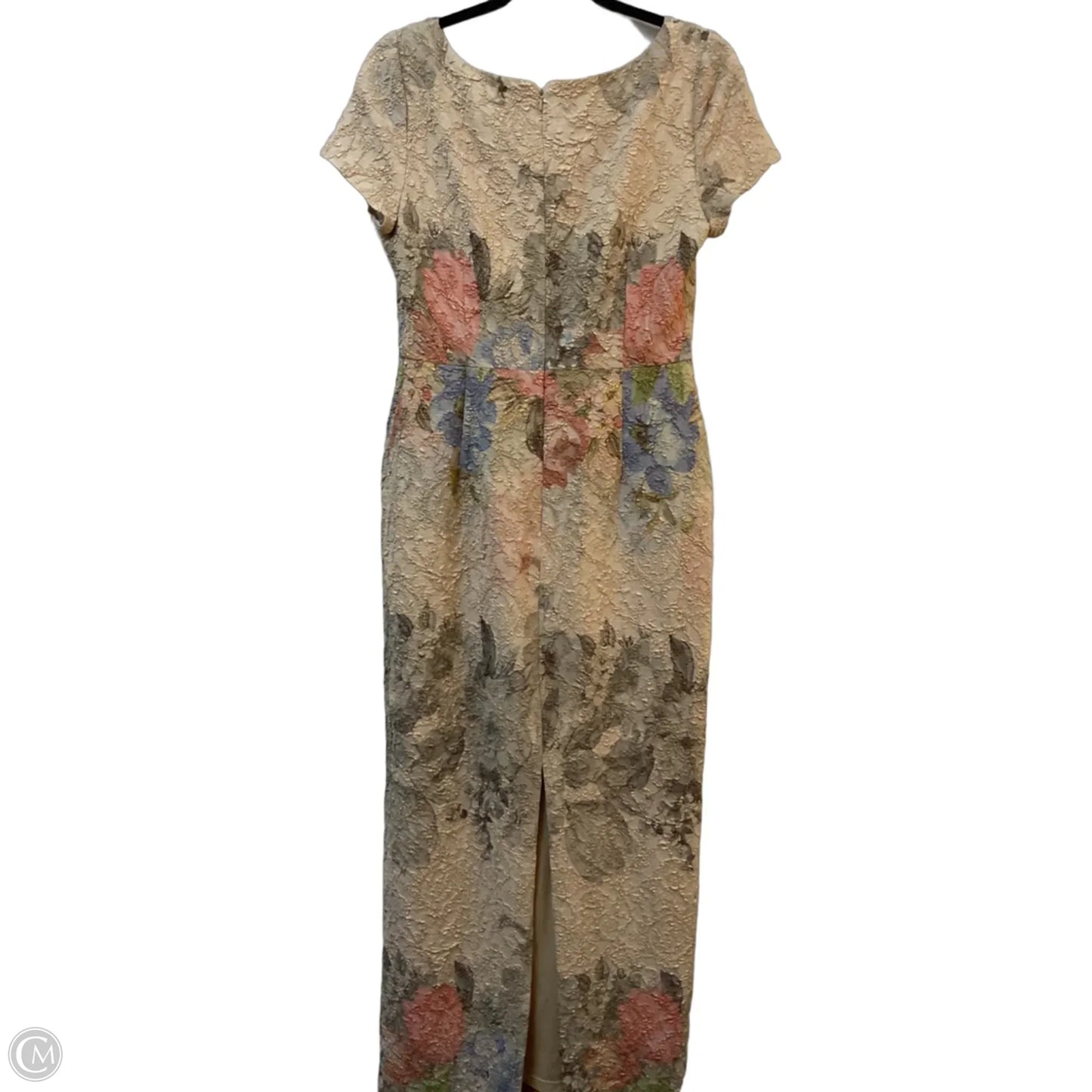 Dress Party Long By Adrianna Papell In Cream & Pink, Size: M
