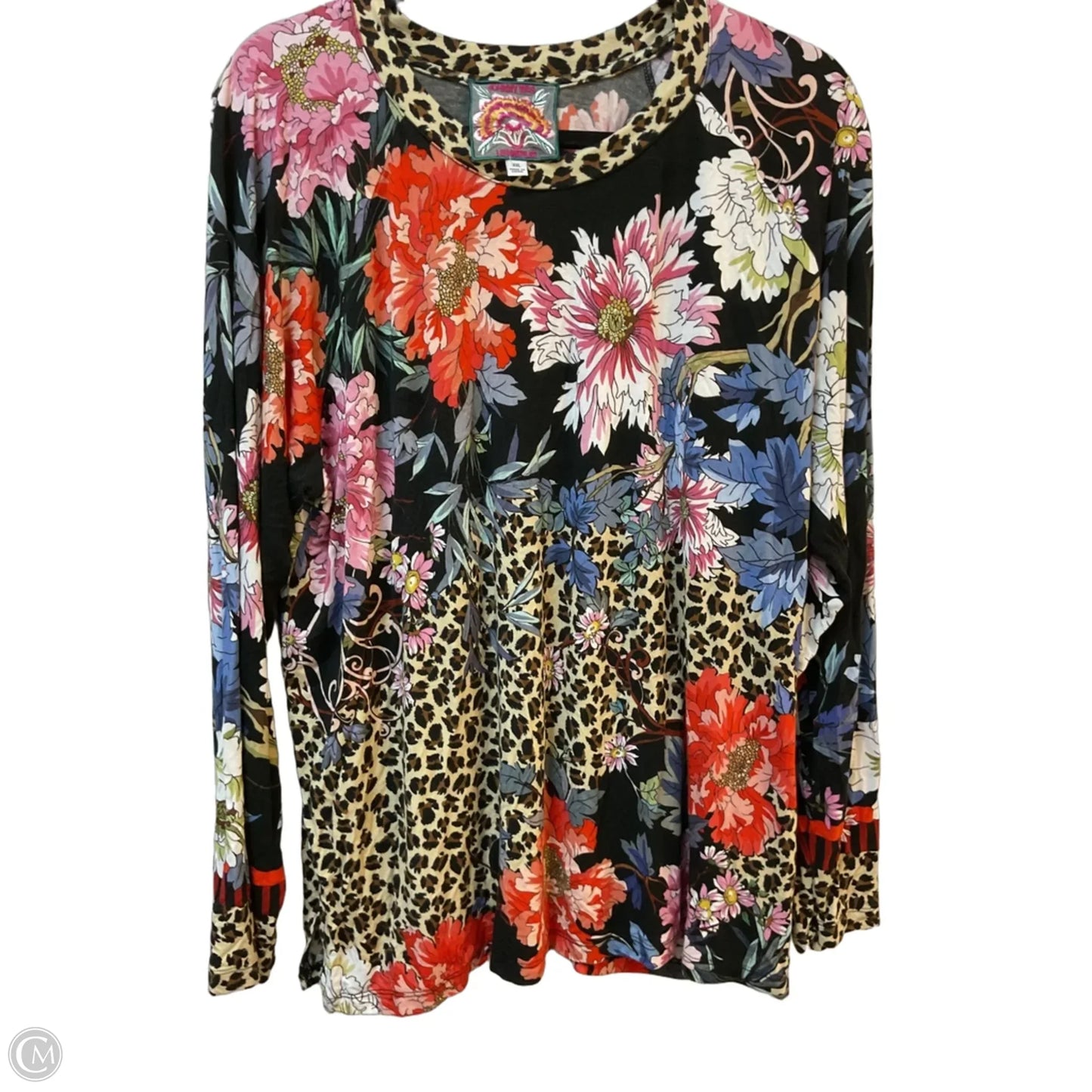 Top Long Sleeve By Johnny Was In Floral Print, Size: Xxl