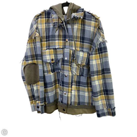 Jacket Shirt By Pol In Plaid Pattern, Size: S