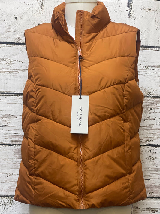 Vest Puffer & Quilted By Cole-haan In Copper, Size: M