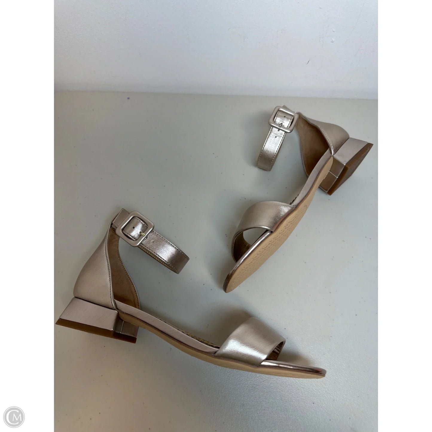 Sandals Heels Block By Sam Edelman In Silver, Size: 6.5