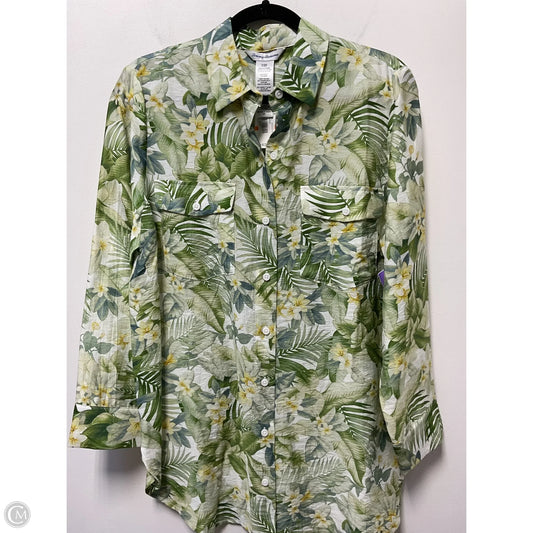 Top Short Sleeve By Tommy Bahama In Tropical Print, Size: S