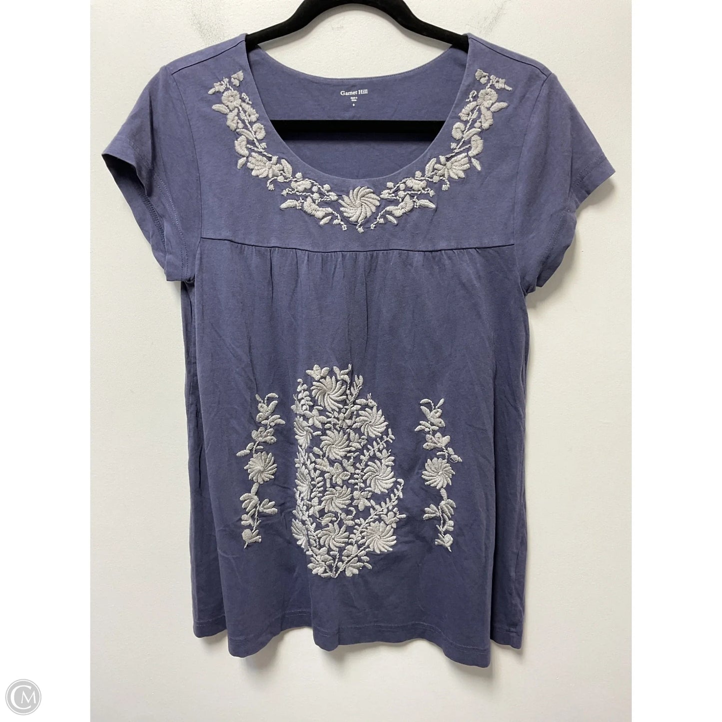 Top Short Sleeve By Garnet Hill In Blue, Size: S