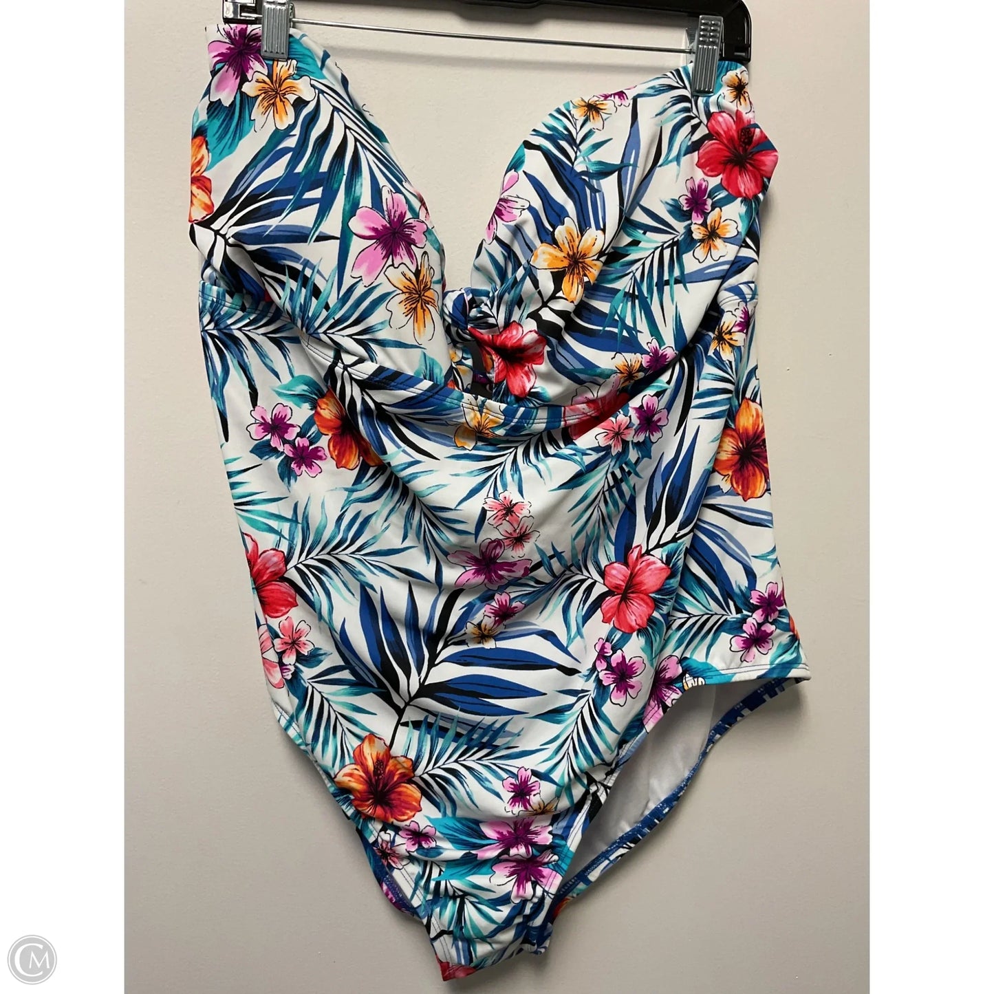 Swimsuit By Time And Tru In Tropical Print, Size: 3x