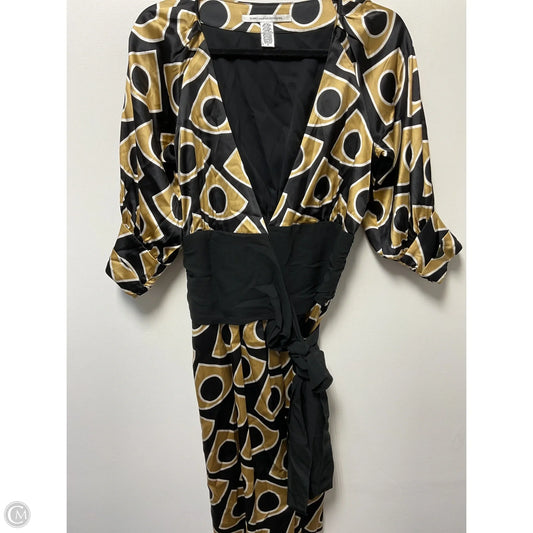 Dress Designer By Diane Von Furstenberg In Black & Gold, Size: S