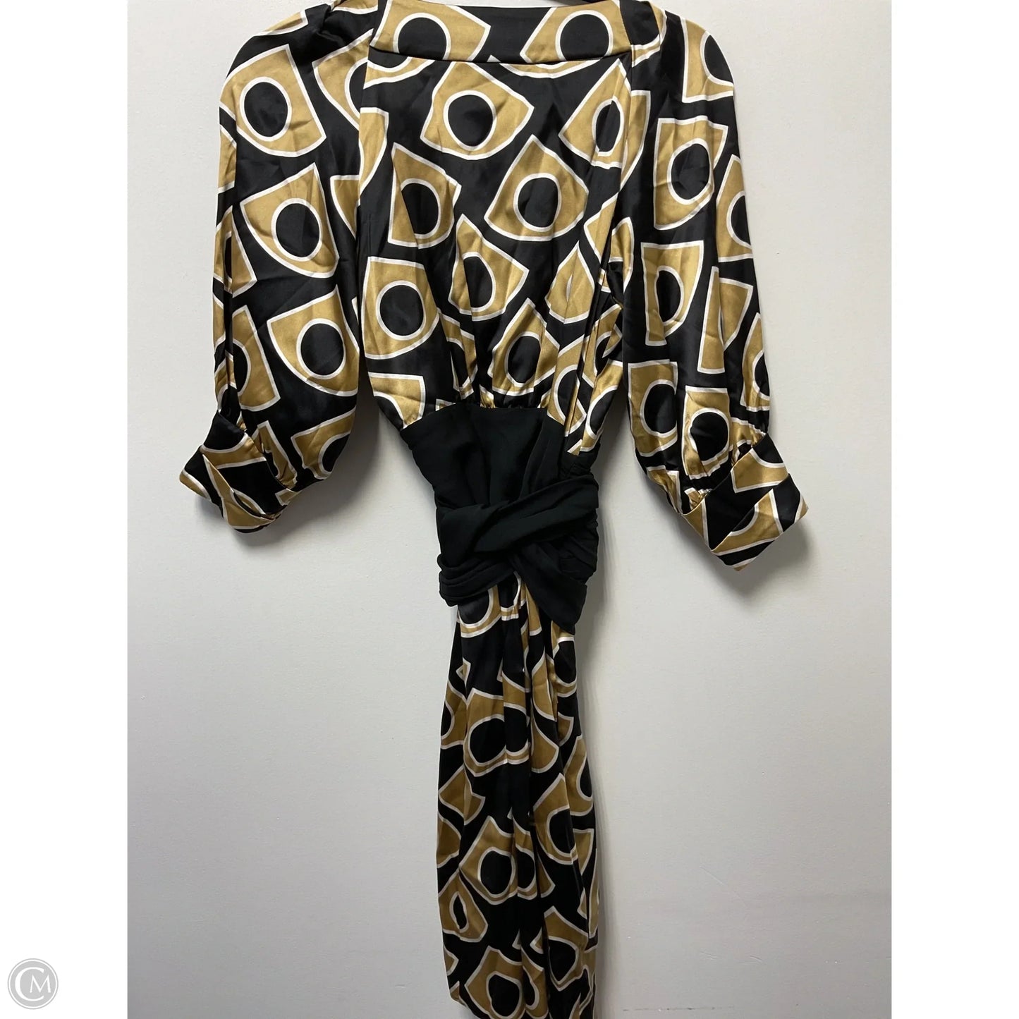 Dress Designer By Diane Von Furstenberg In Black & Gold, Size: S