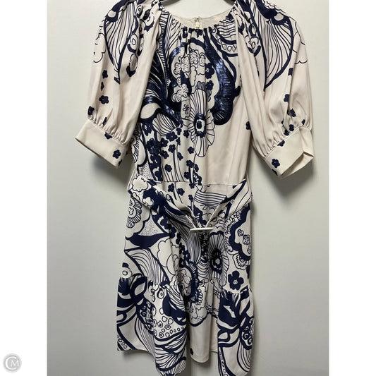 Dress Casual Midi By Ted Baker In Blue & White, Size: S