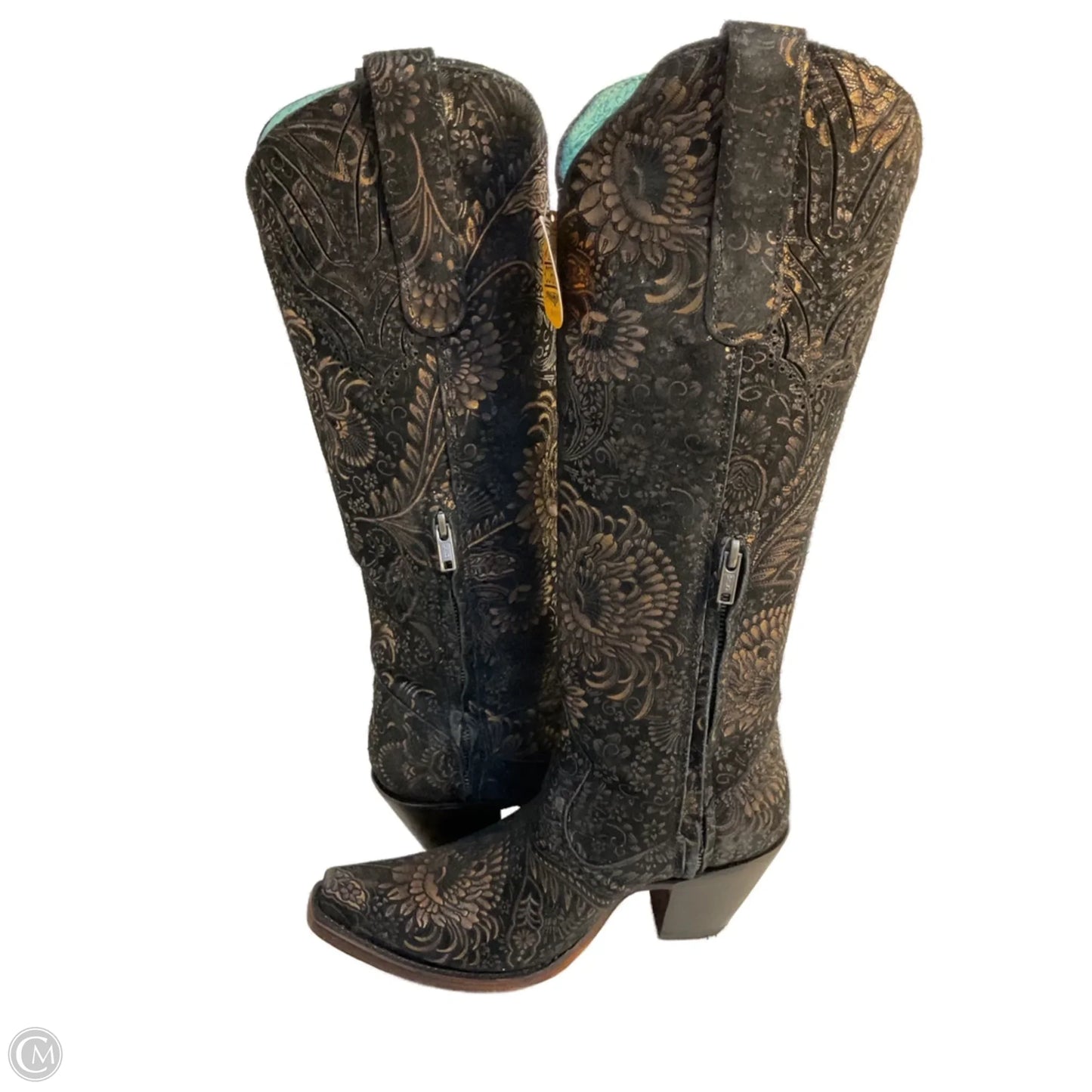 Boots Western By Corral In Black & Gold, Size: 6.5