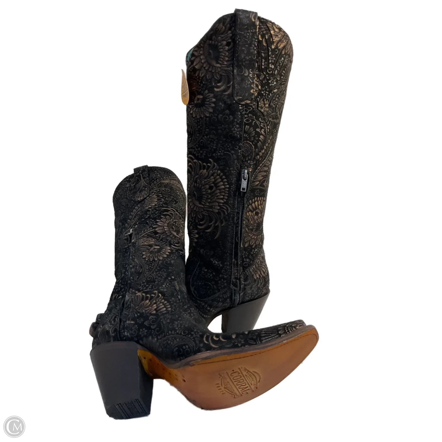 Boots Western By Corral In Black & Gold, Size: 6.5