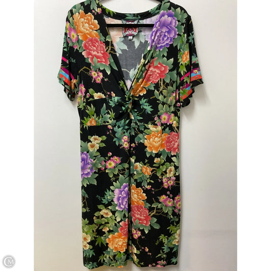 Tunic Short Sleeve By Johnny Was In Floral Print, Size: L