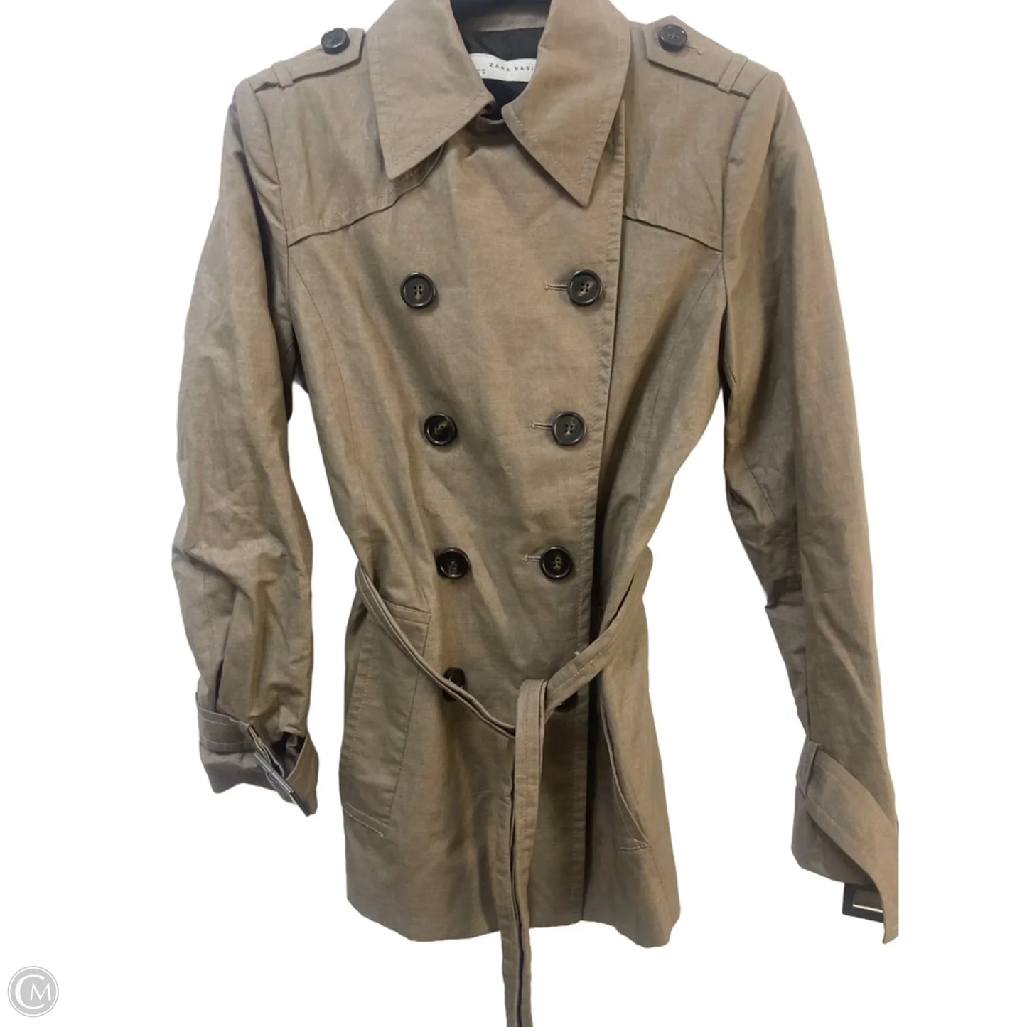 Coat Trench Coat By Zara Basic In Taupe, Size: M