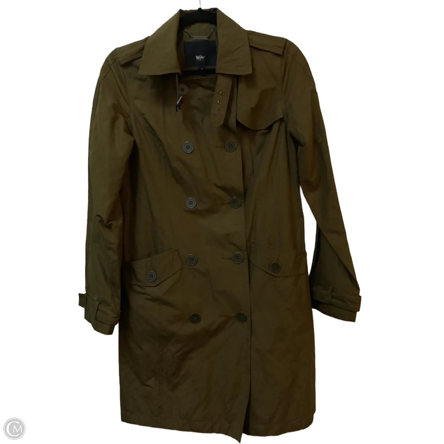 Coat Trench Coat By Mossimo In Green, Size: S