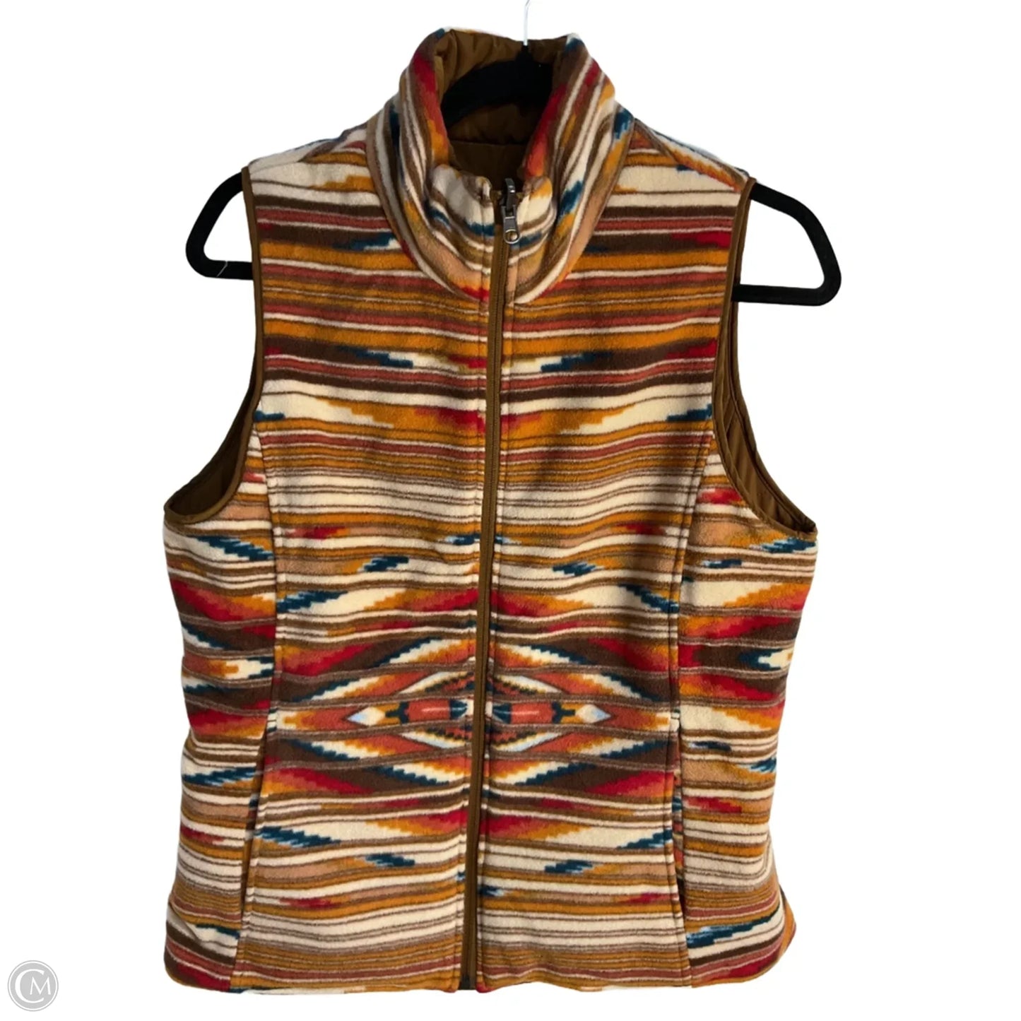 Vest Puffer & Quilted By Ariat In Bronze, Size: M