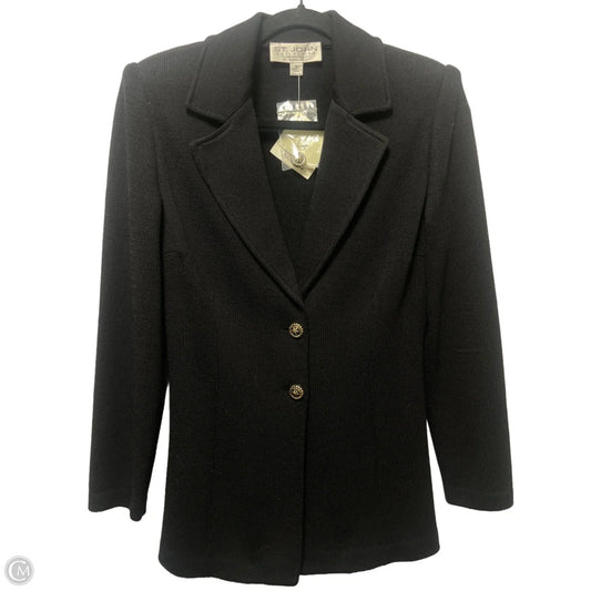 Blazer Luxury Designer By St John Collection In Black, Size: 4