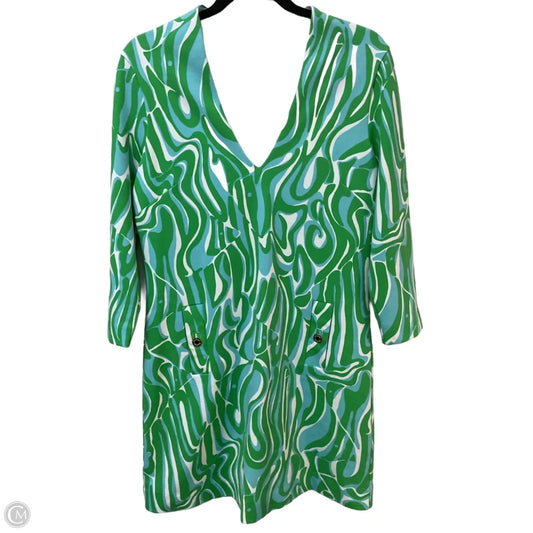 Dress Designer By Lilly Pulitzer In Green & White, Size: M