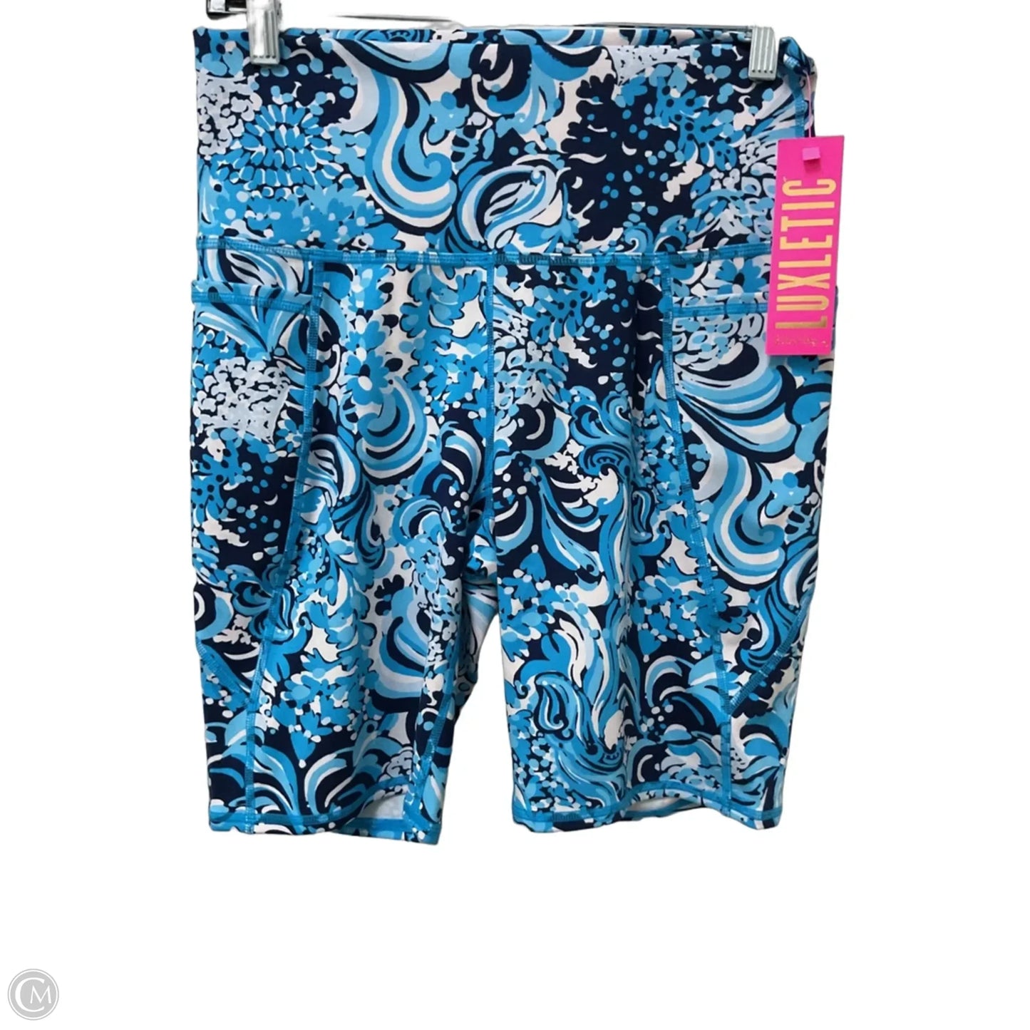 Shorts Designer By Lilly Pulitzer In Blue & White, Size: L