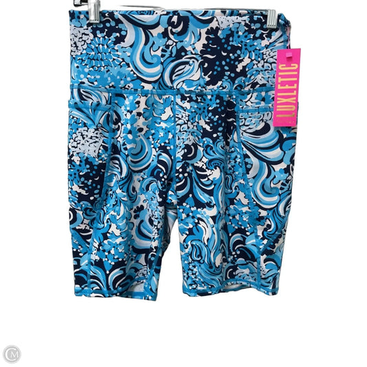 Shorts Designer By Lilly Pulitzer In Blue & White, Size: L