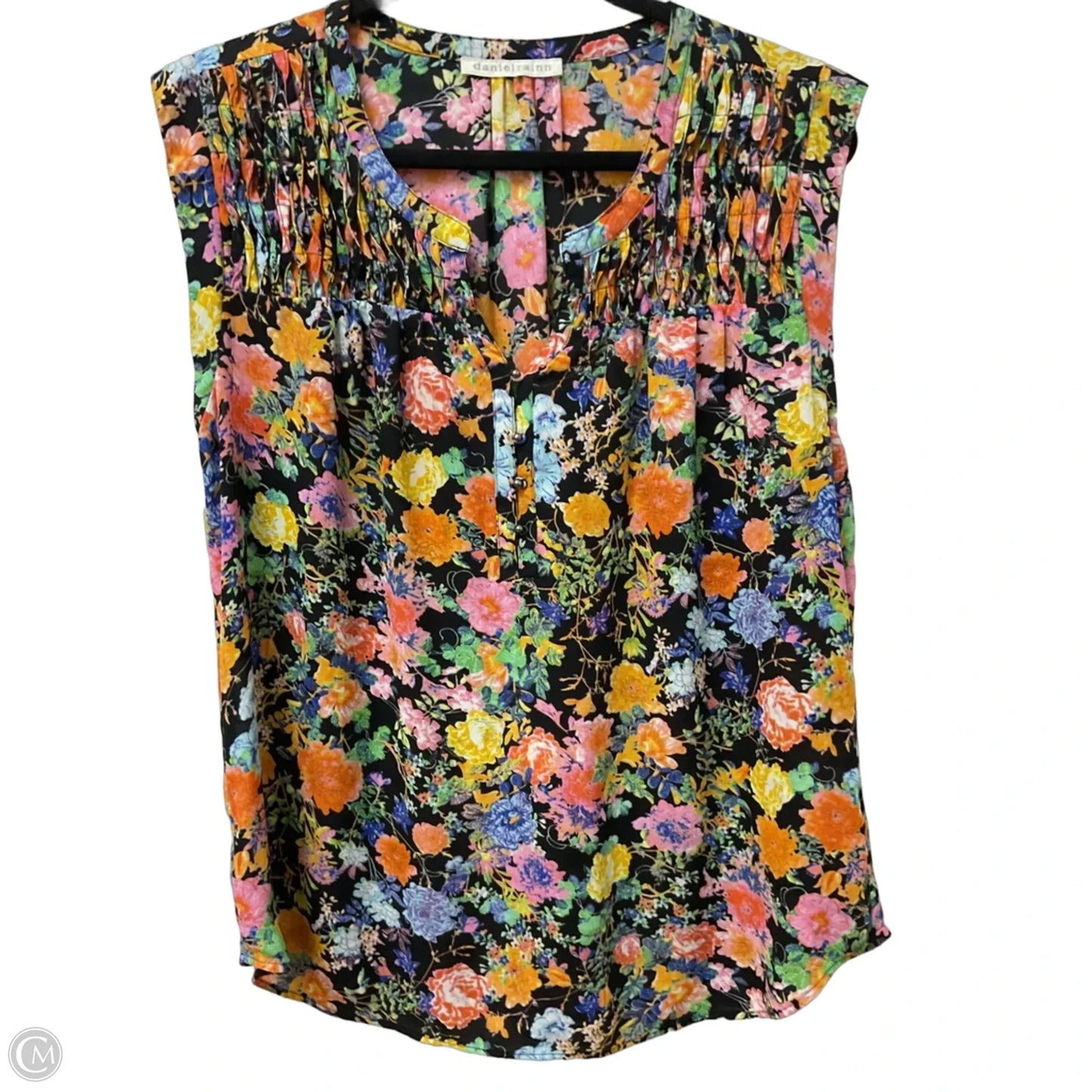 Blouse Sleeveless By Daniel Rainn In Floral Print, Size: Xl