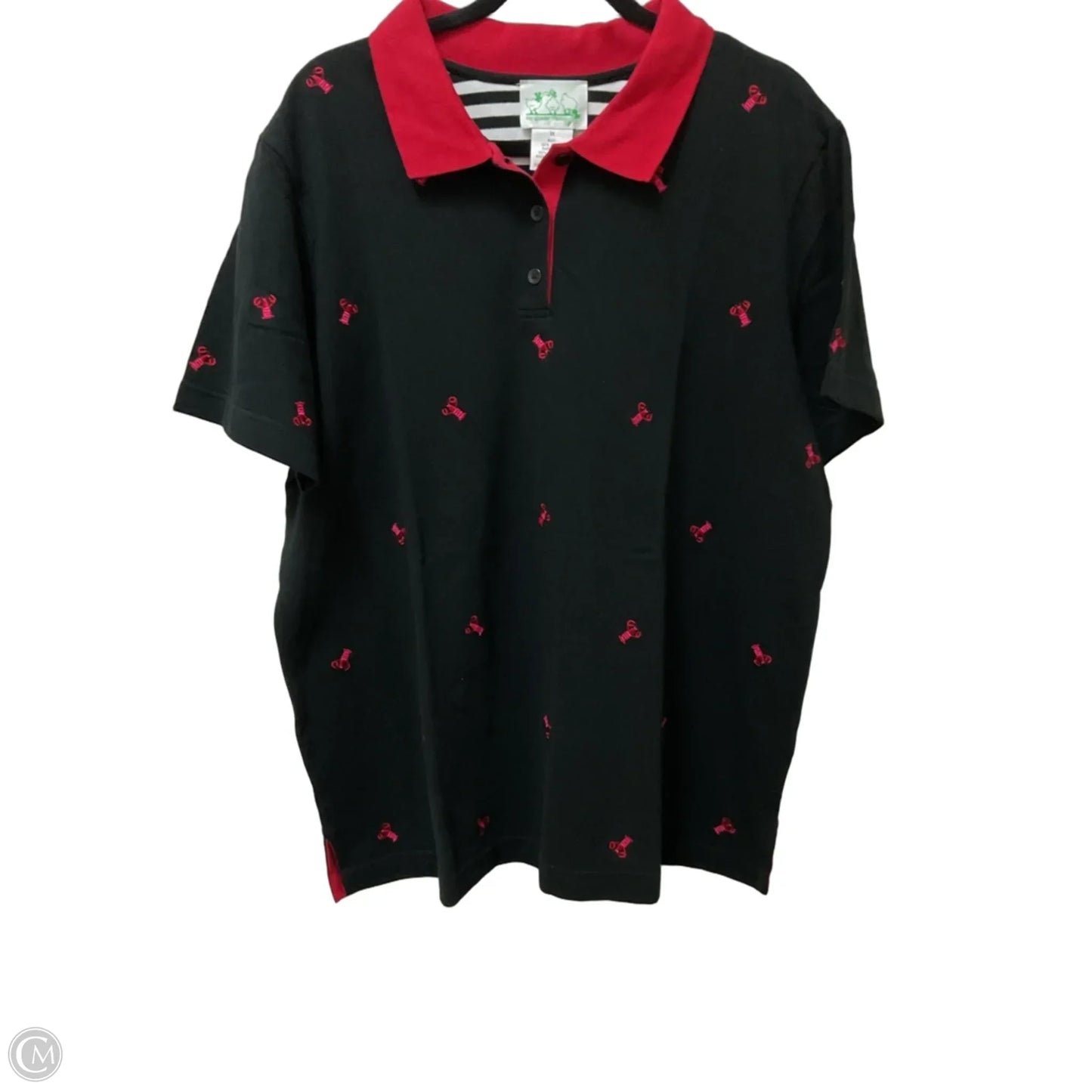 Top Short Sleeve By Quaker Factory In Black, Size: 1x
