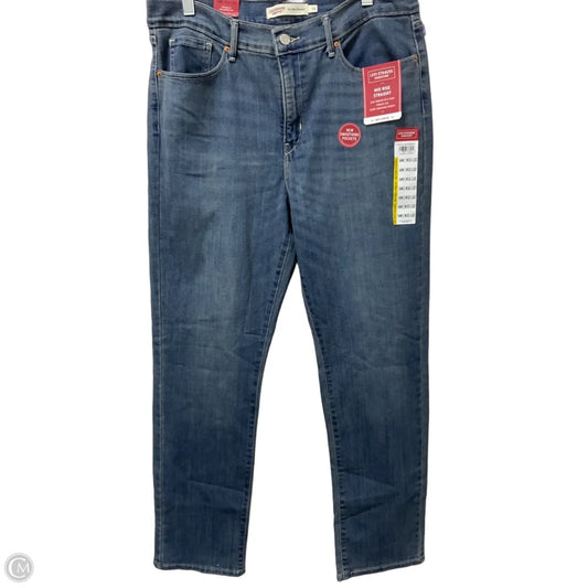 Jeans Straight By Levis In Blue Denim, Size: 14