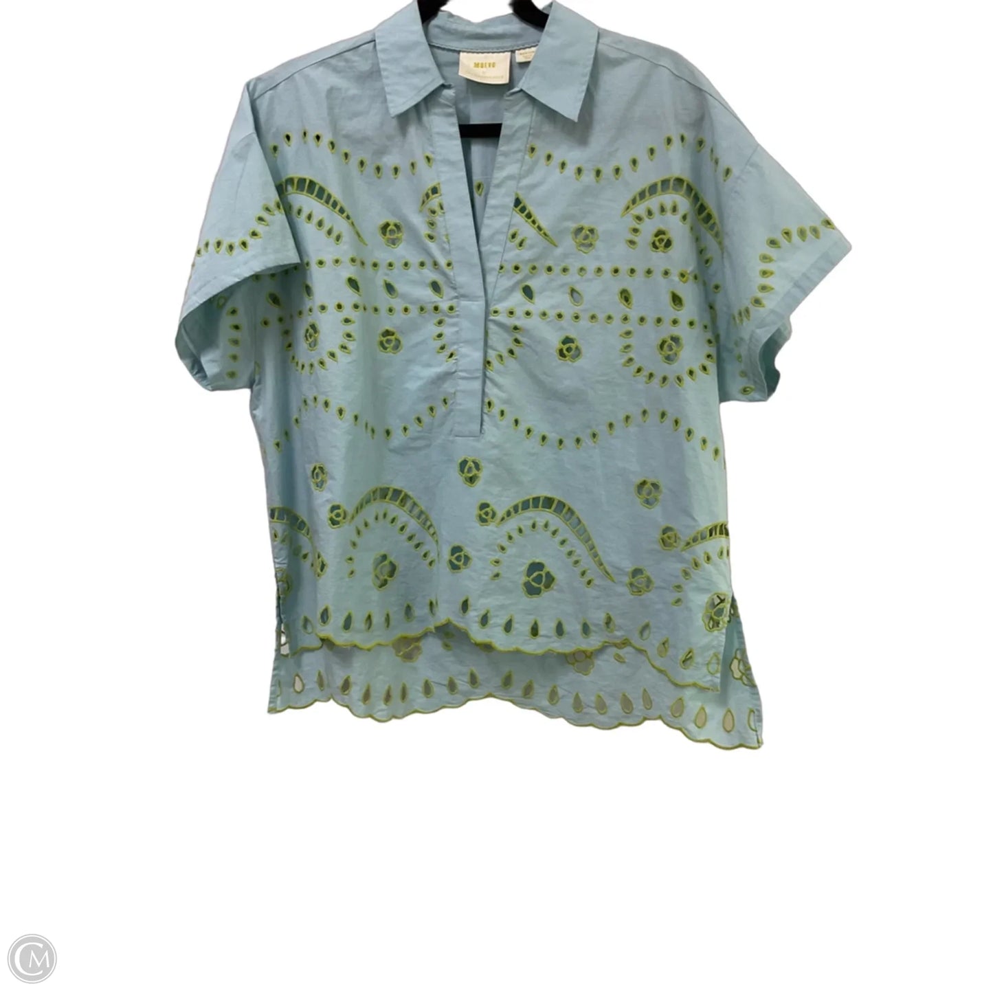 Top Short Sleeve By Maeve In Blue & Green, Size: M