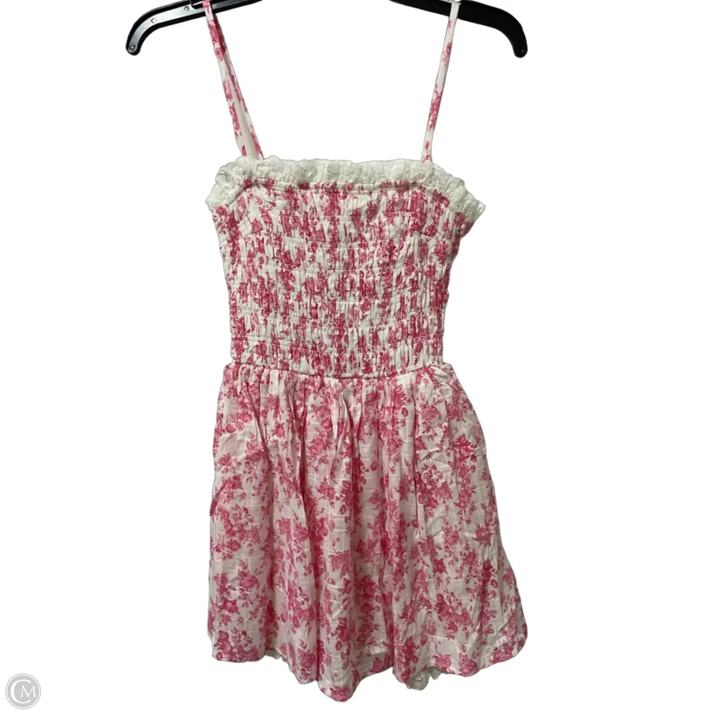 Dress Casual Short By Clothes Mentor In Pink & White, Size: S