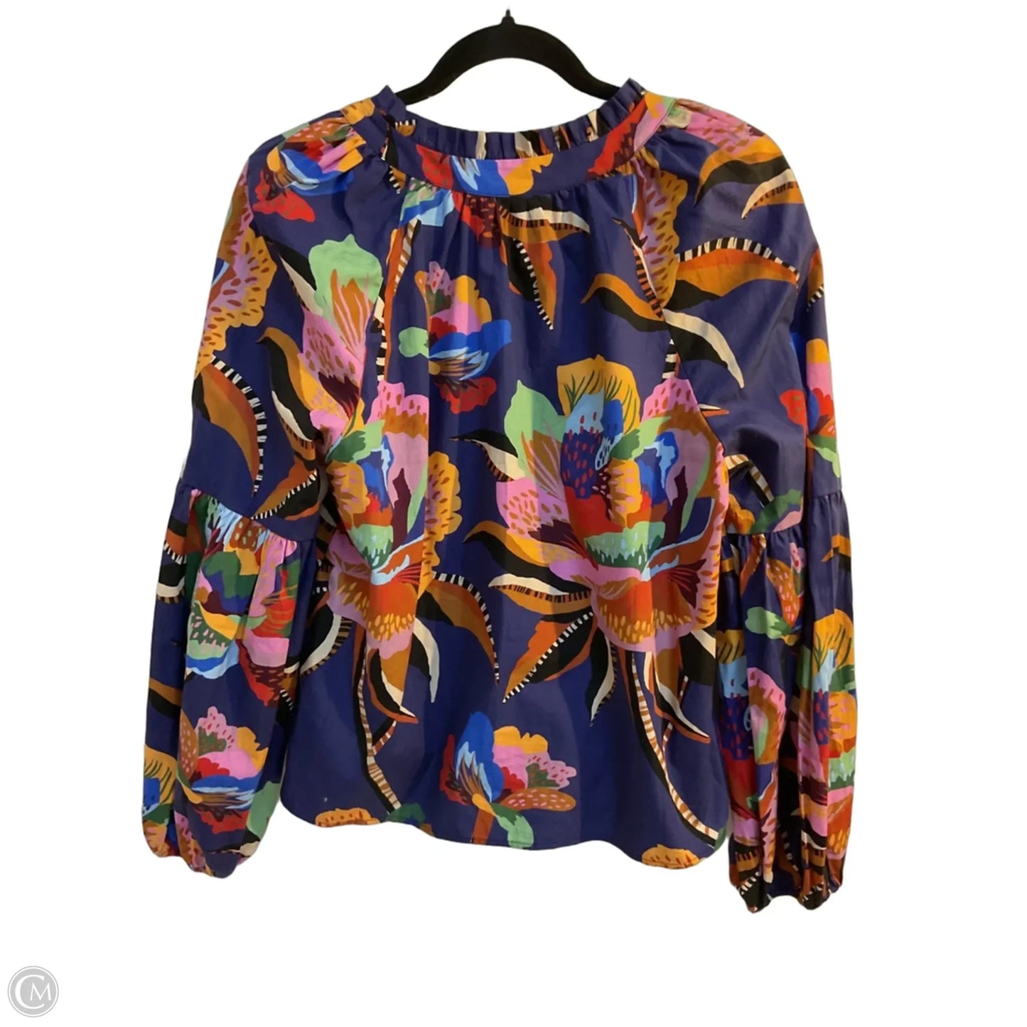 Top Long Sleeve By Farm Rio In Blue, Size: M