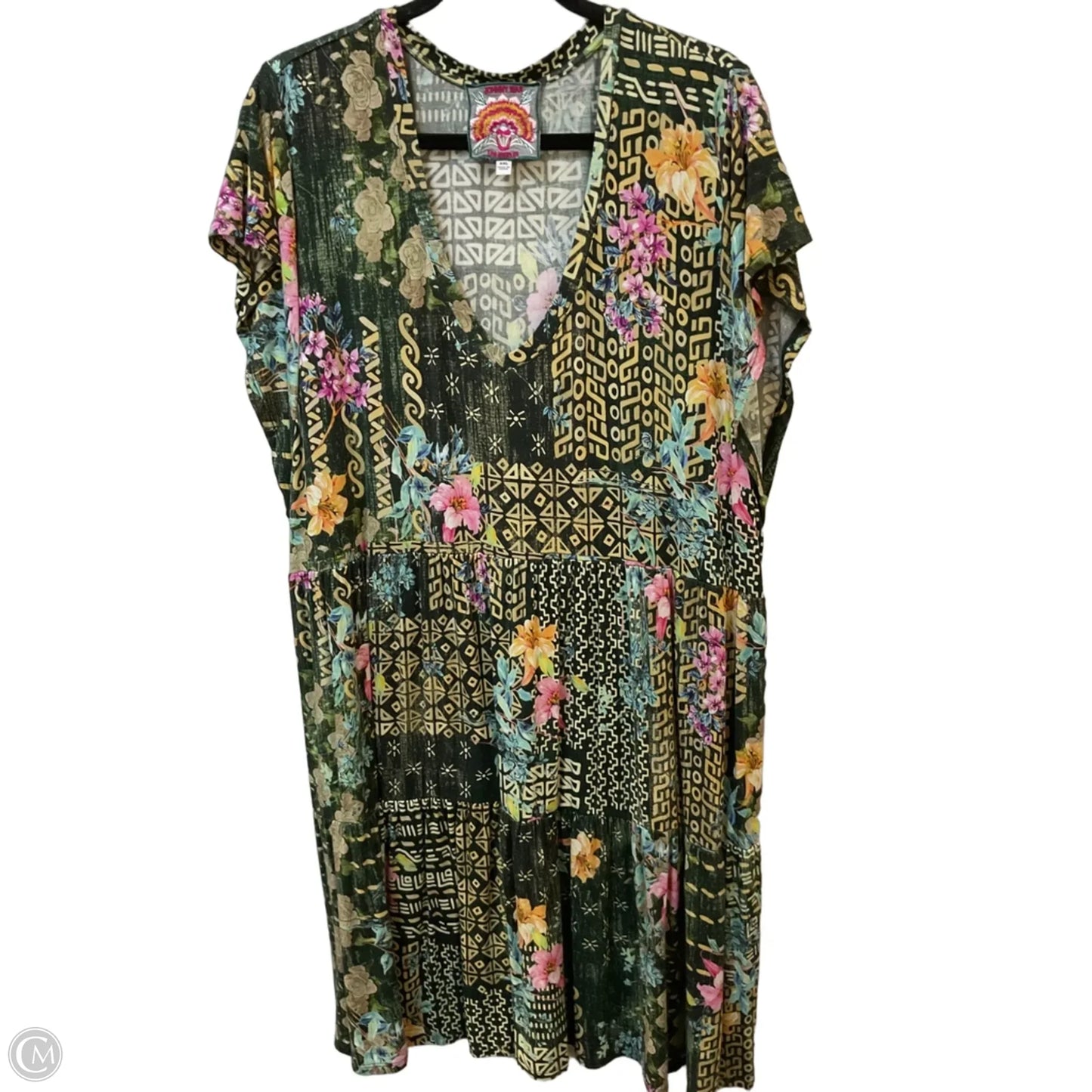 Dress Casual Midi By Johnny Was In Tropical Print, Size: Xxl