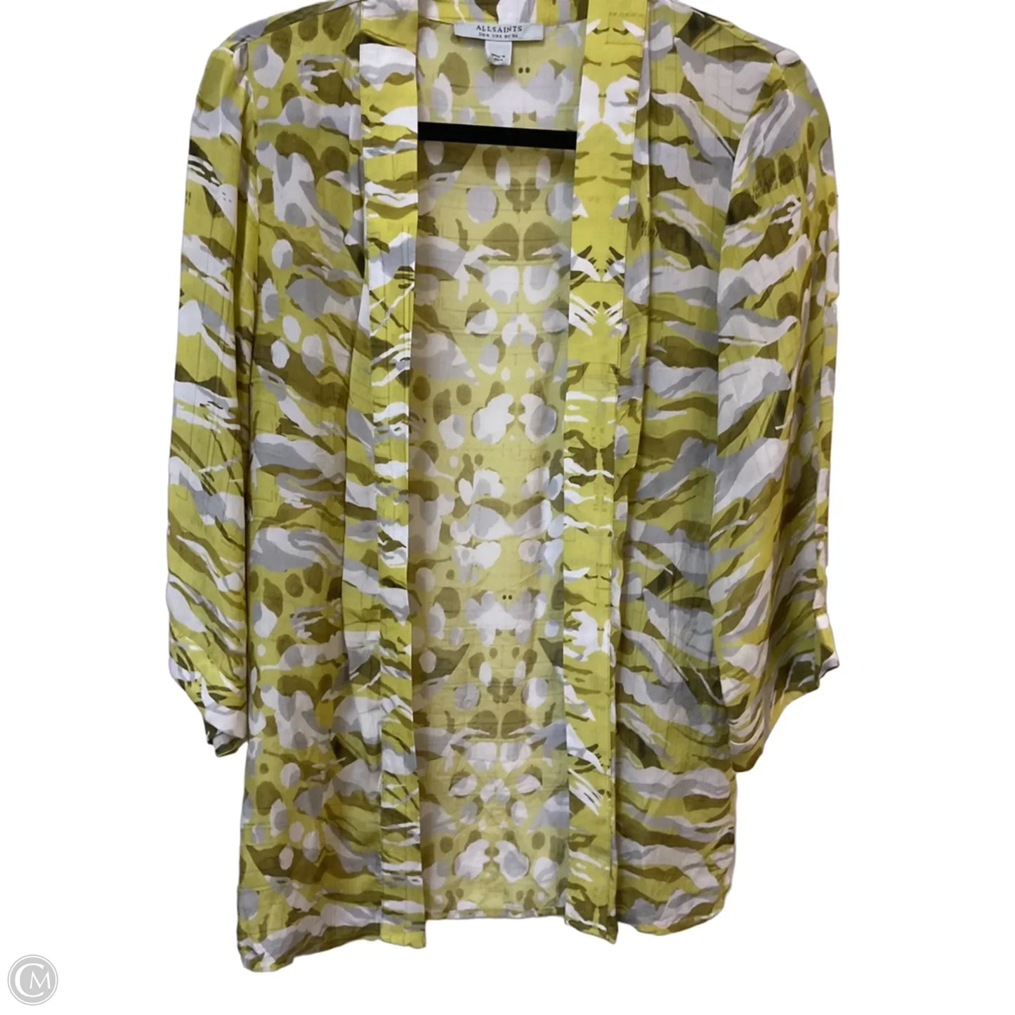 Kimono Designer By All Saints In Chartreuse, Size: Xs