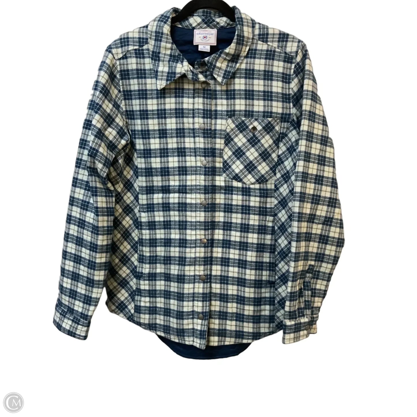 Jacket Shirt By Cmc In Blue & White, Size: M