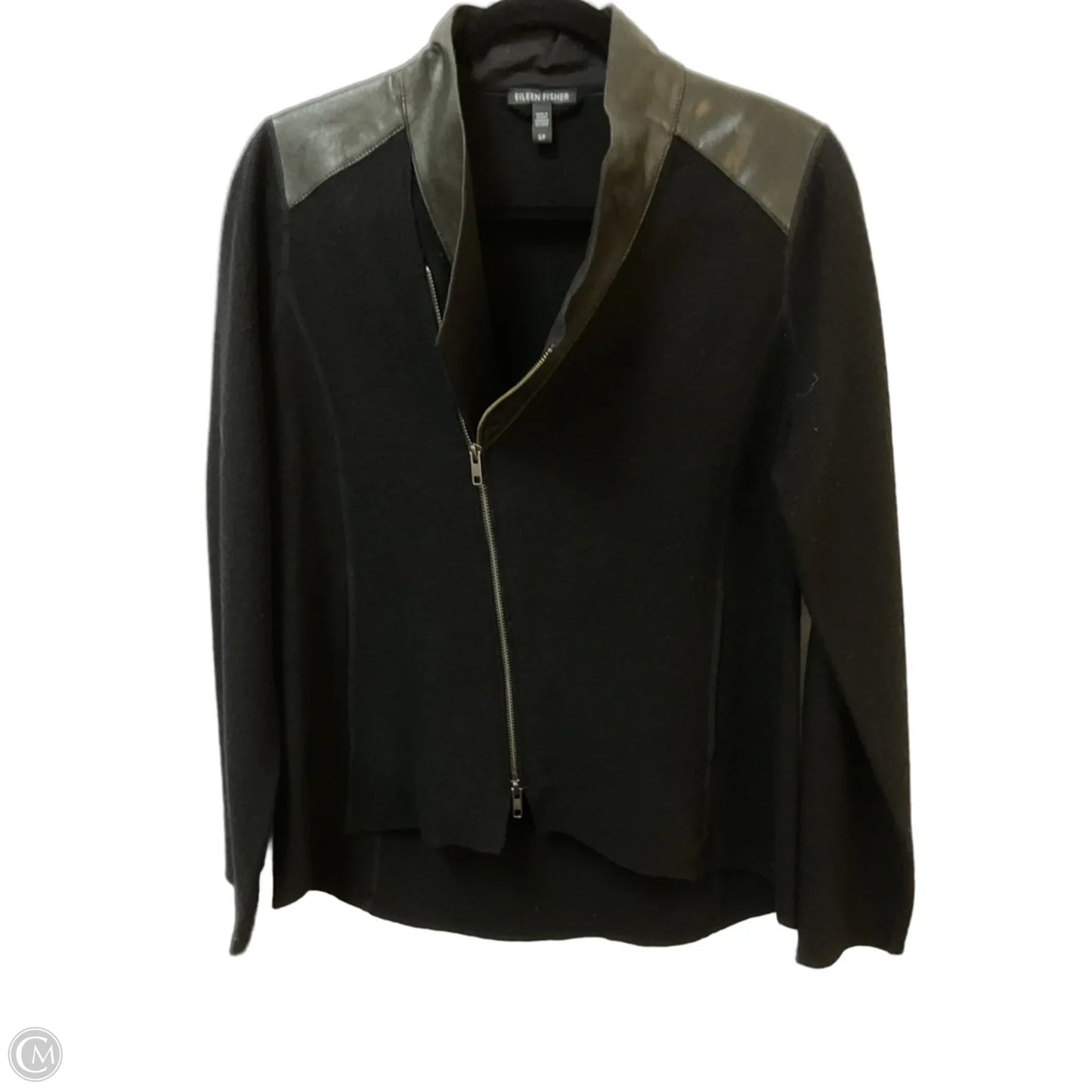 Sweater Cardigan By Eileen Fisher In Black, Size: S
