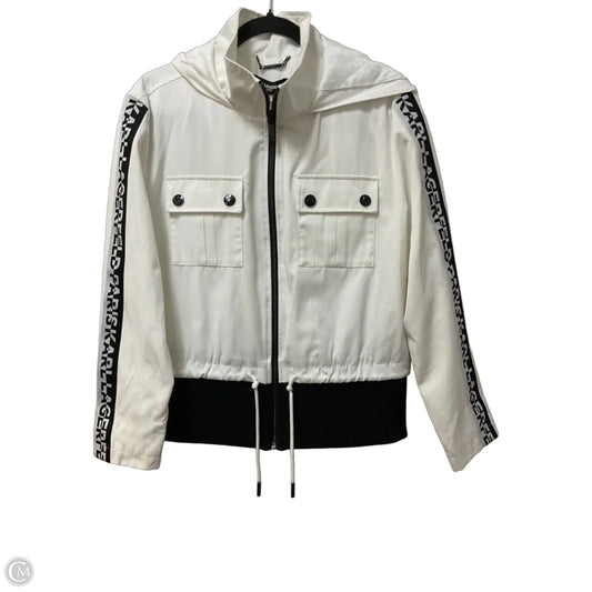 Jacket Designer By Karl Lagerfeld In Black & White, Size: S