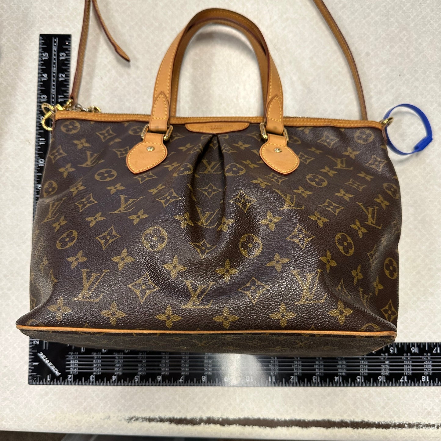 Handbag Luxury Designer By Louis Vuitton In Brown & Tan, Size:Large