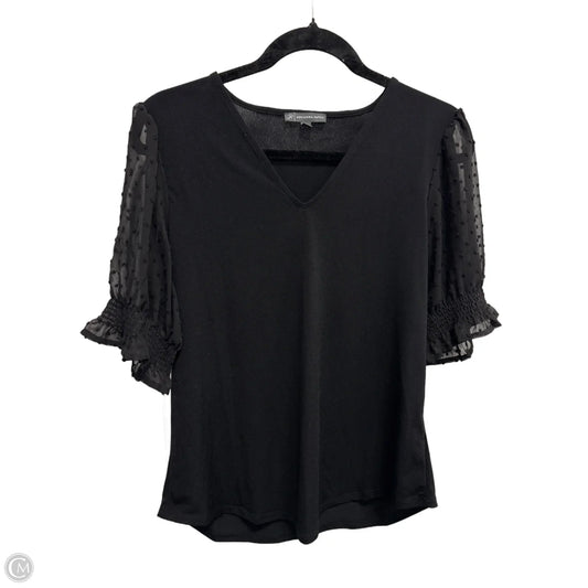 Top Short Sleeve By Adrianna Papell In Black, Size: M