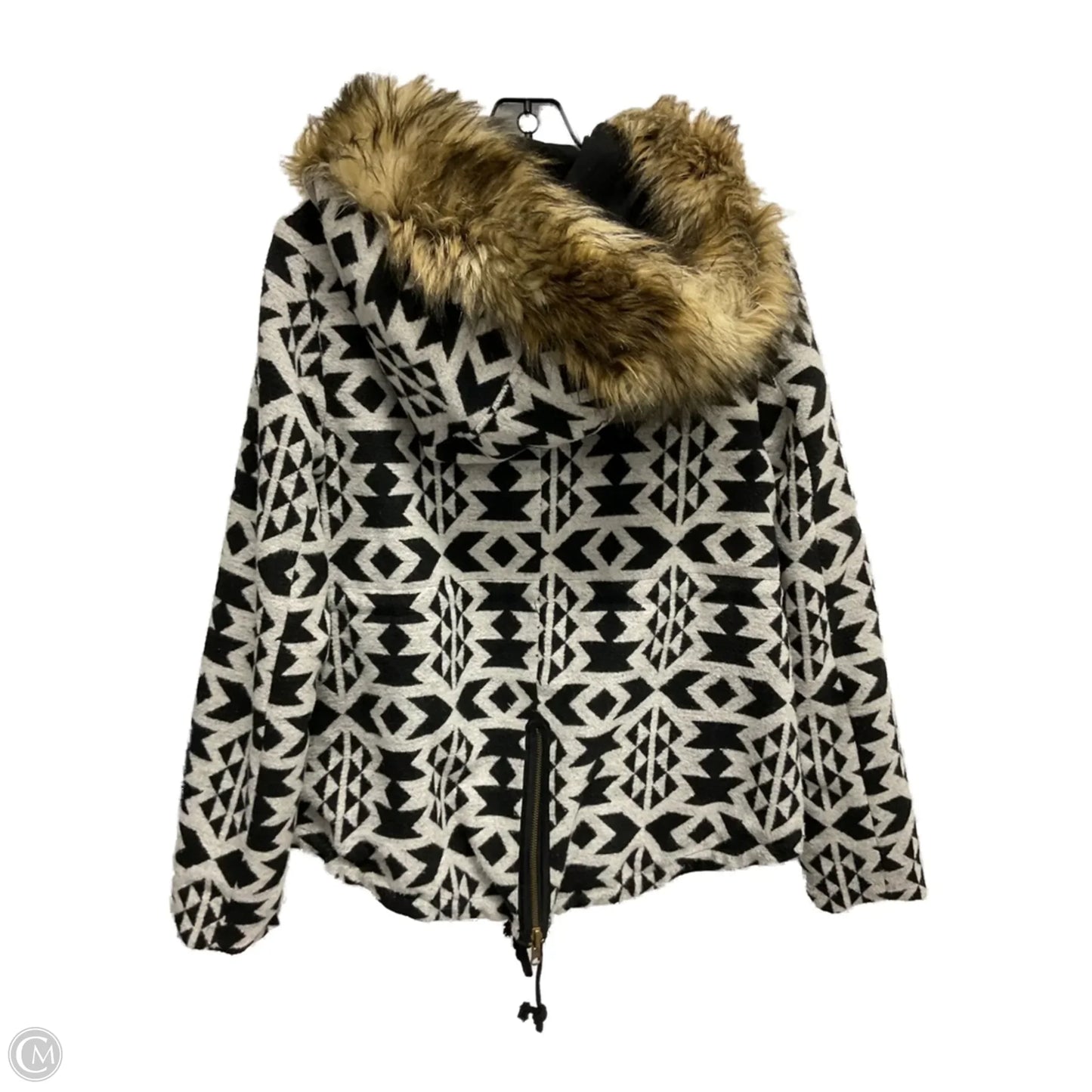 Coat Faux Fur & Sherpa By Bb Dakota In Geometric Pattern, Size: L