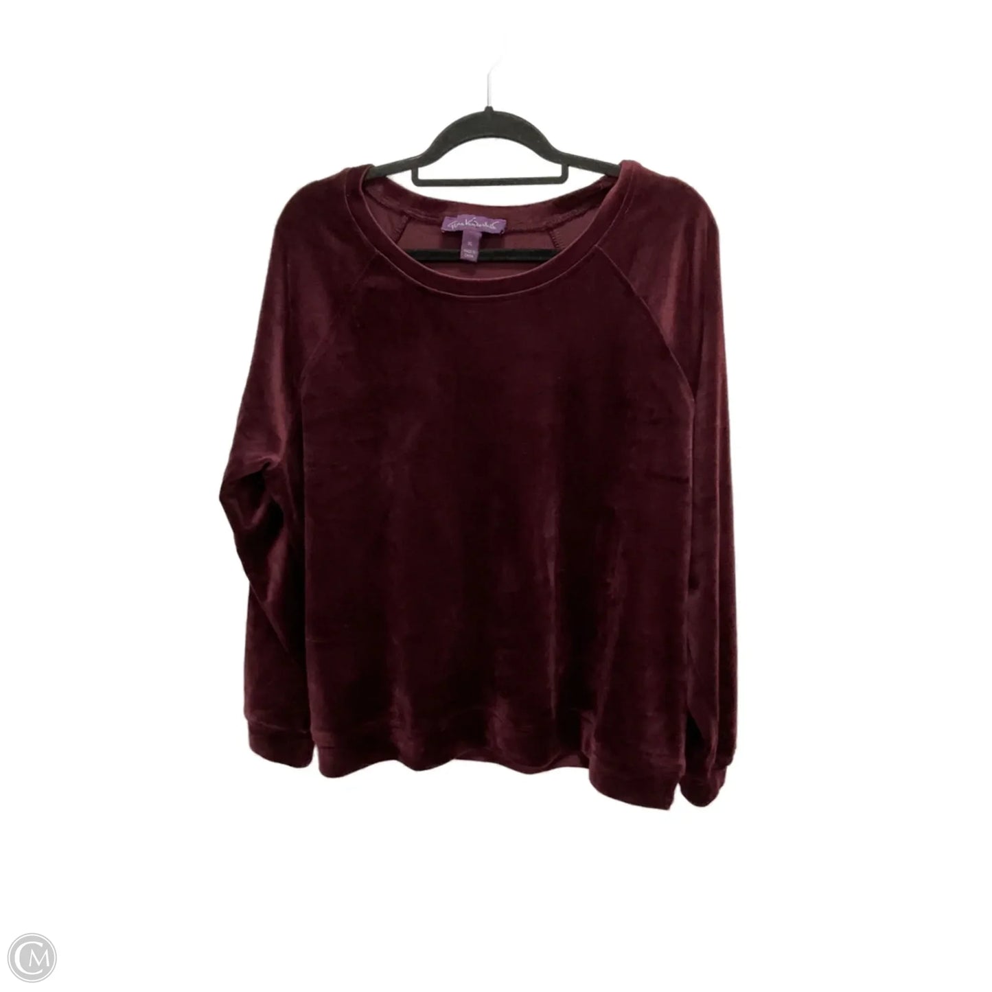 Top Long Sleeve By Gloria Vanderbilt In Maroon, Size: Xl