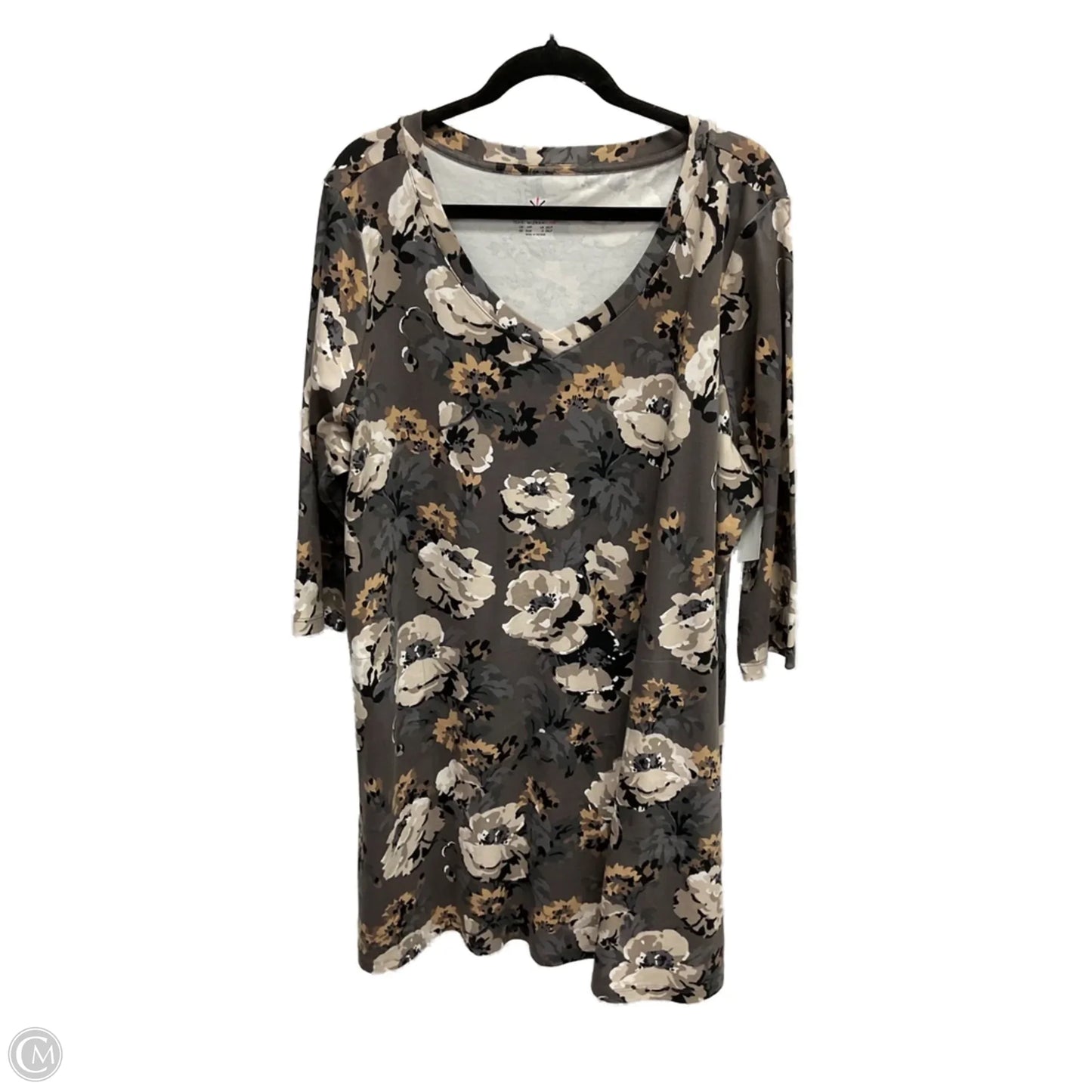 Tunic 3/4 Sleeve By Isaac Mizrahi Live Qvc In Floral Print, Size: 2x