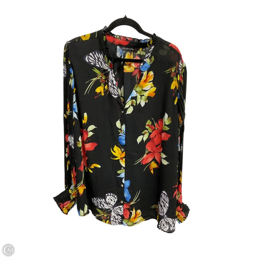 Blouse Long Sleeve By Colleen Lopez In Black, Size: 3x