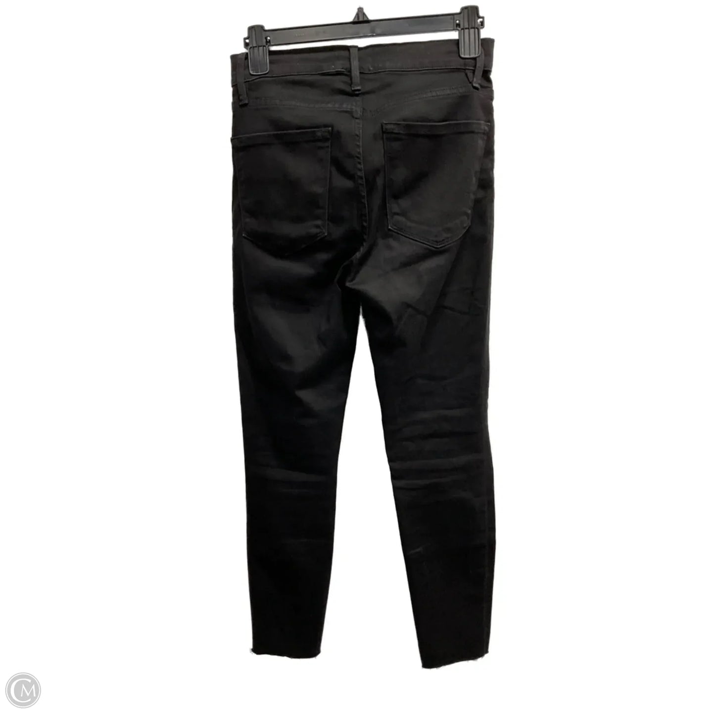 Jeans Skinny By Frame In Black Denim, Size: 4