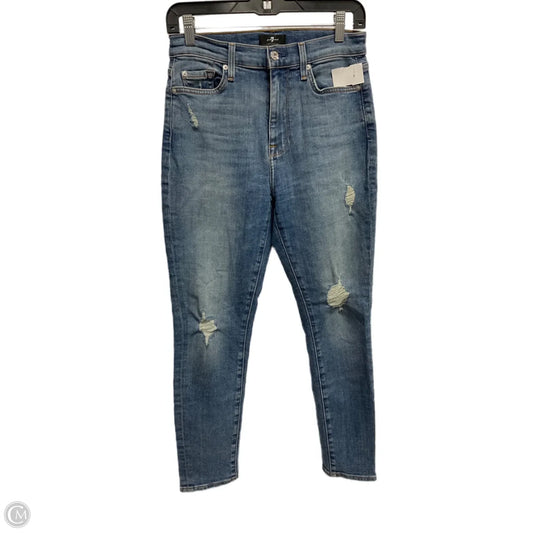 Jeans Skinny By 7 For All Mankind In Blue Denim, Size: 2
