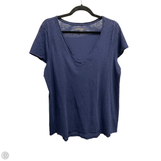 Top Short Sleeve Designer By Lilly Pulitzer In Navy, Size: L