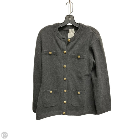Sweater Cardigan By H&m In Grey, Size: M