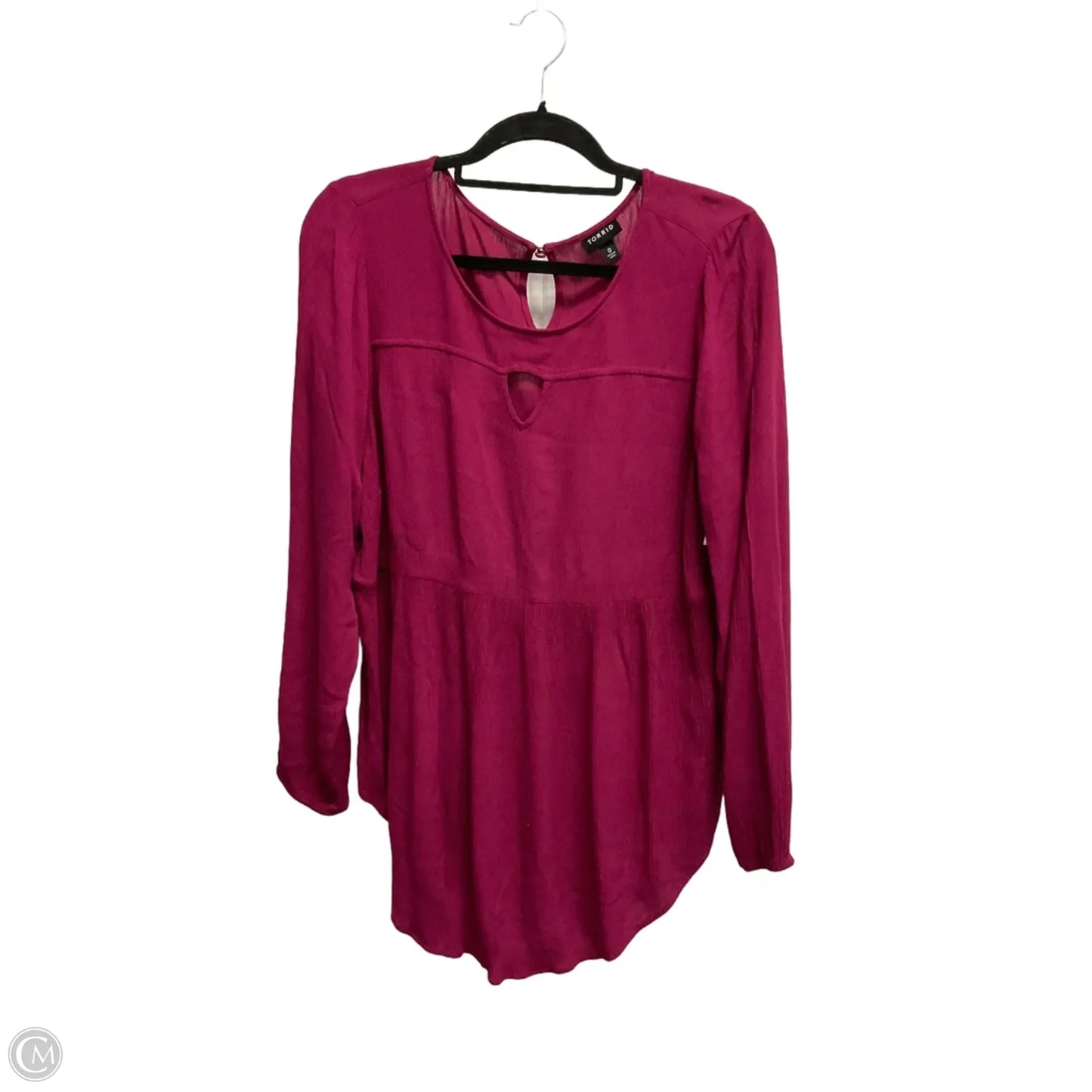 Blouse Long Sleeve By Torrid In Pink, Size: L