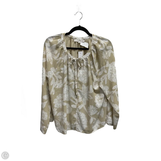 Blouse 3/4 Sleeve By Loft In Beige, Size: M