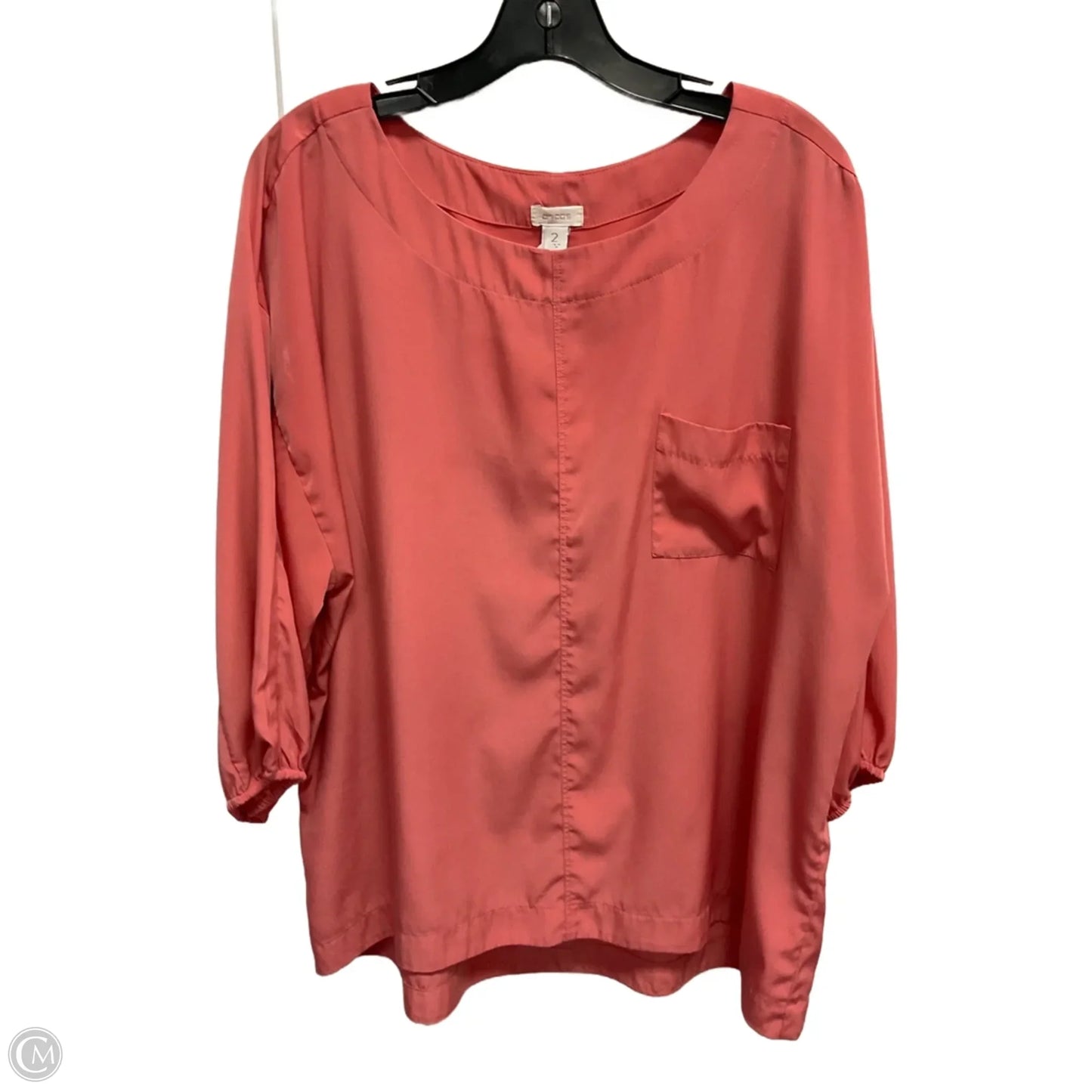 Blouse 3/4 Sleeve By Chicos In Pink, Size: L