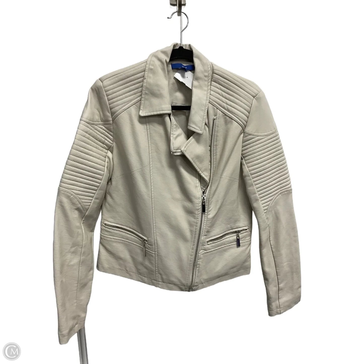 Jacket Moto By Apt 9 In Cream, Size: M