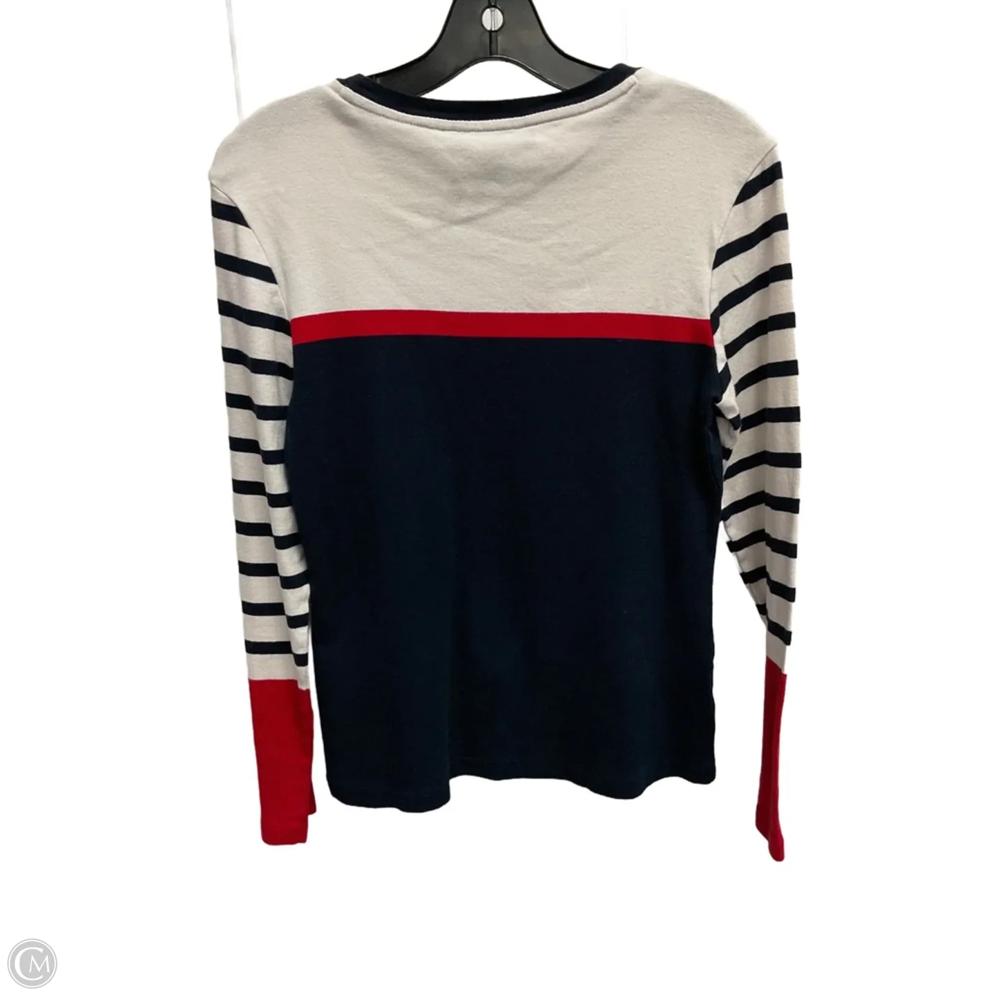 Top Long Sleeve Basic By Tommy Hilfiger In Striped Pattern, Size: M