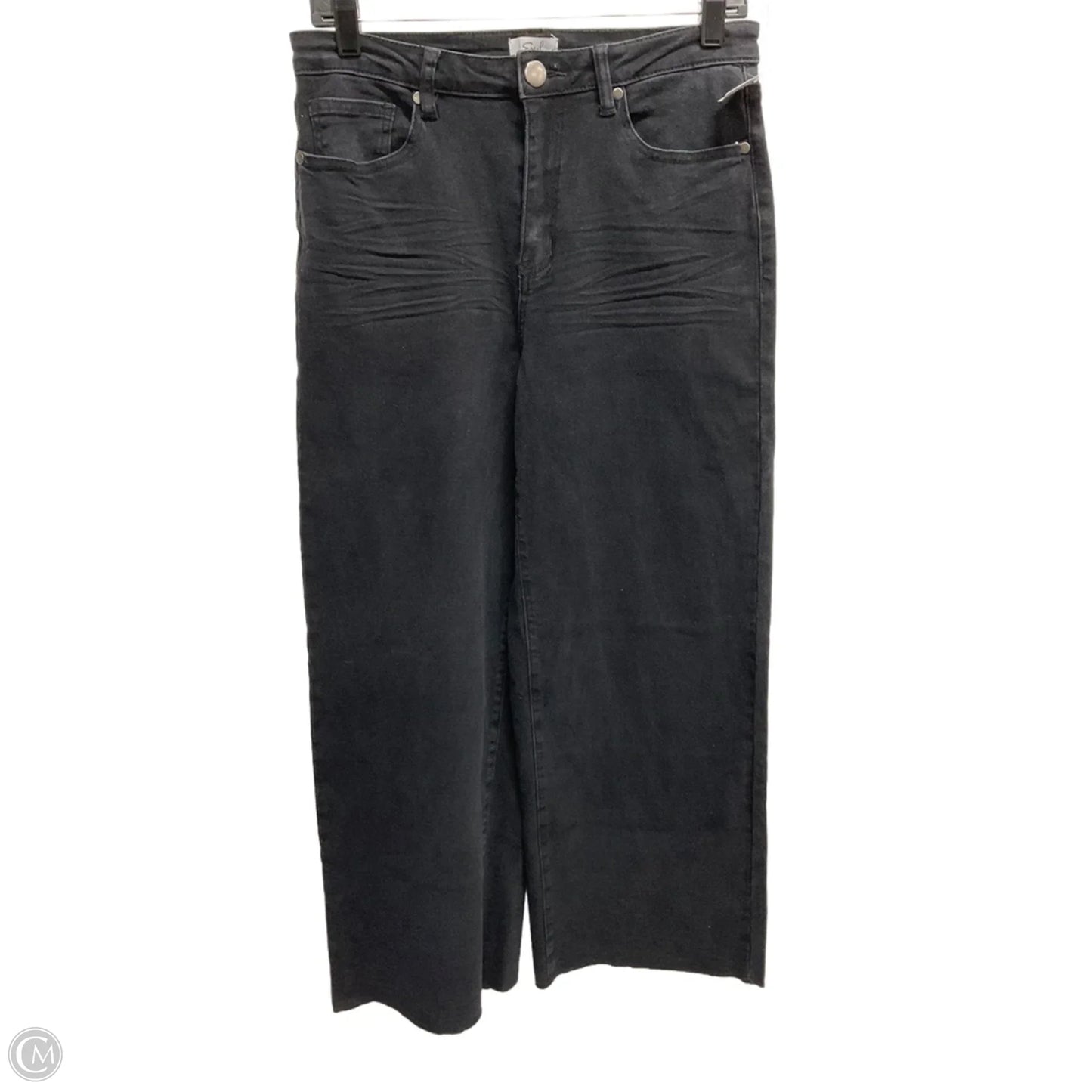 Jeans Wide Leg By Easel In Black Denim, Size: 8