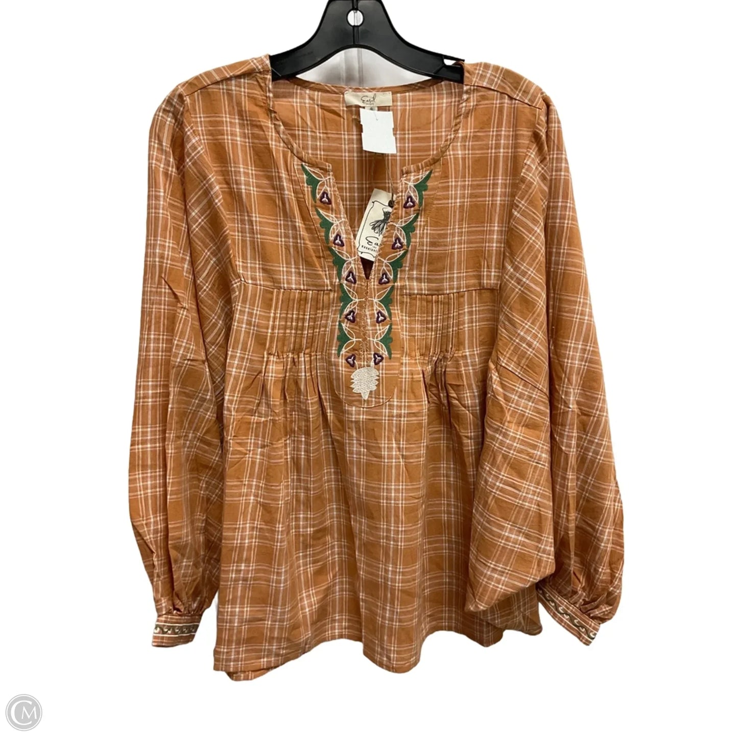 Top Long Sleeve By Easel In Orange, Size: S